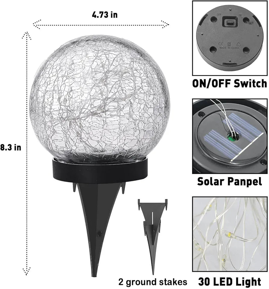 Solarna bastenska lampa u obliku naprsnutog stakla