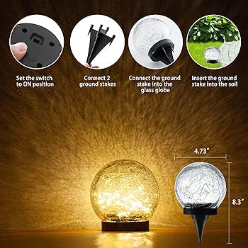 Solarna bastenska lampa u obliku naprsnutog stakla